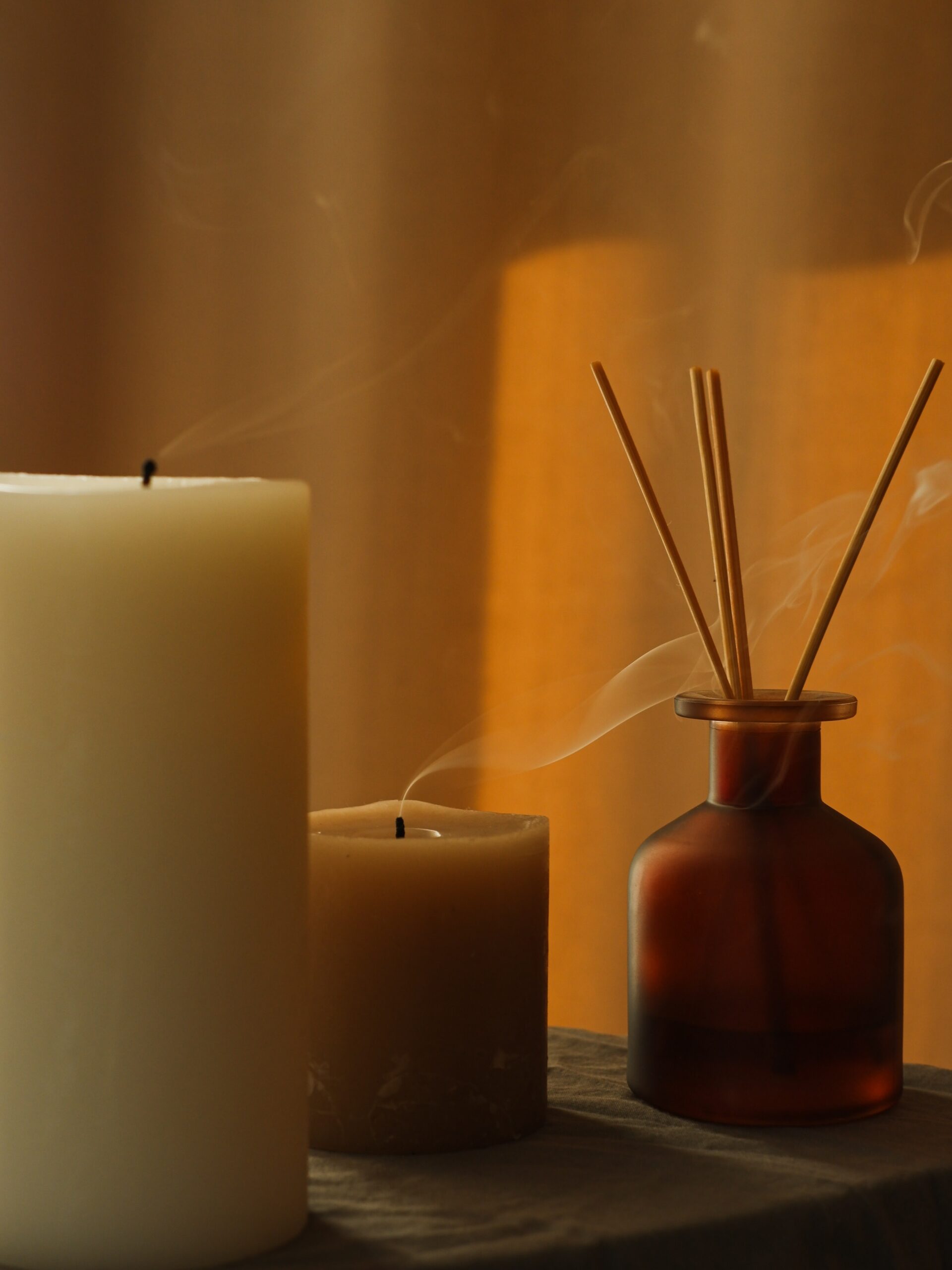 Aromatherapy sticks and candles